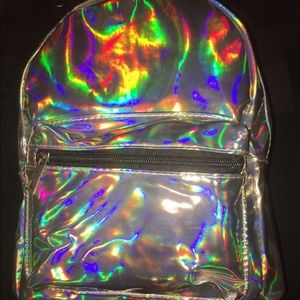Holographic mini backpack